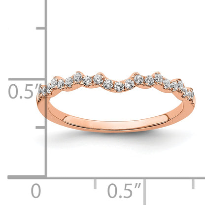 14k Rose Gold 1/5 Ct. Lab Grown Diamond VS/SI+ G+ Wedding Band Ring