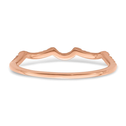 14K Rose Gold 1/15 Carat Diamond Contoured Complete Wedding Band