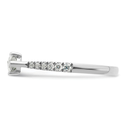 14K White Gold East West (Holds 3/4 Carat (9.2X5.00mm) Marquise Center) 1/5 Diamond Semi Mount Engagement Ring