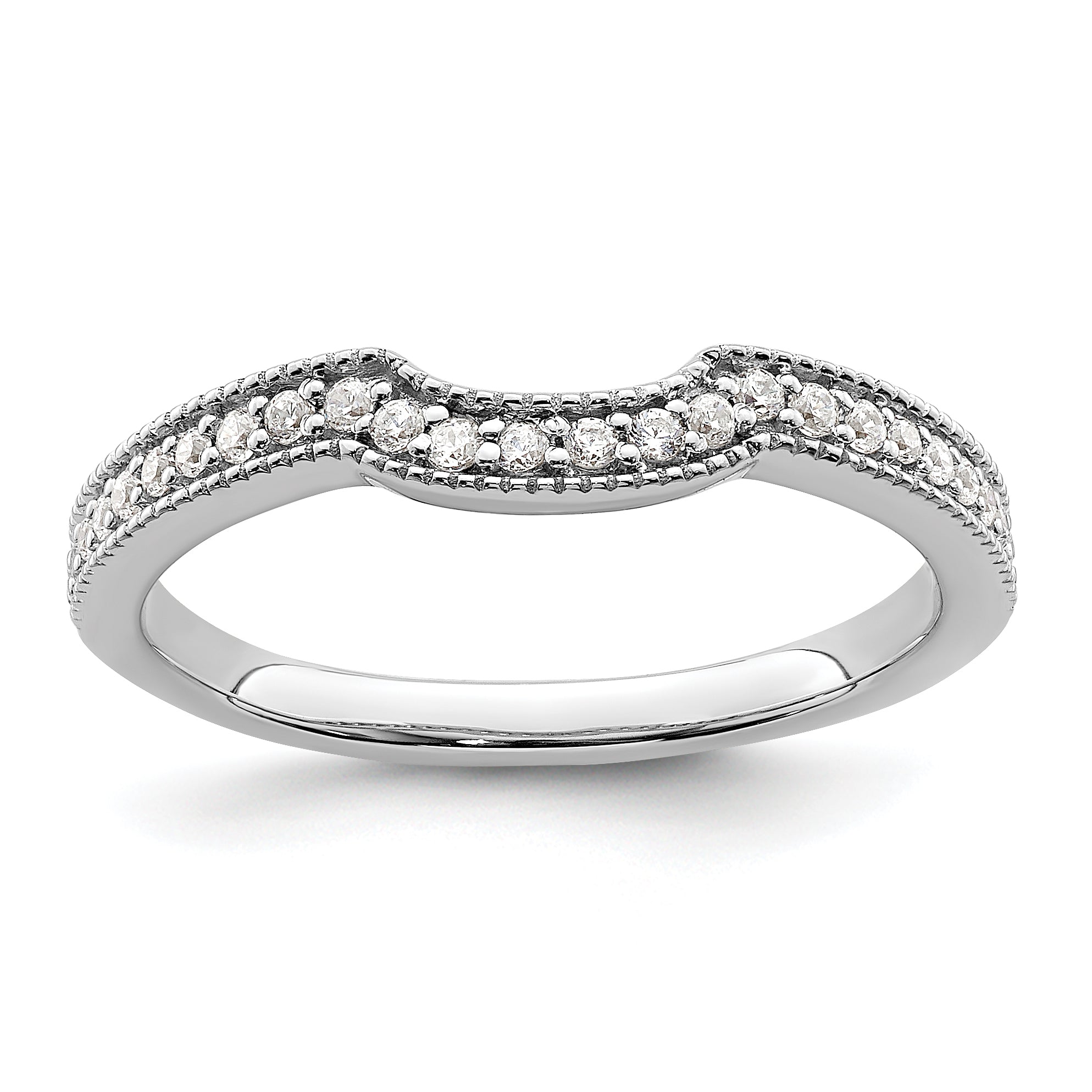 14K White Gold Lab Grown Diamond VS/SI+ G+ Wedding Band Ring