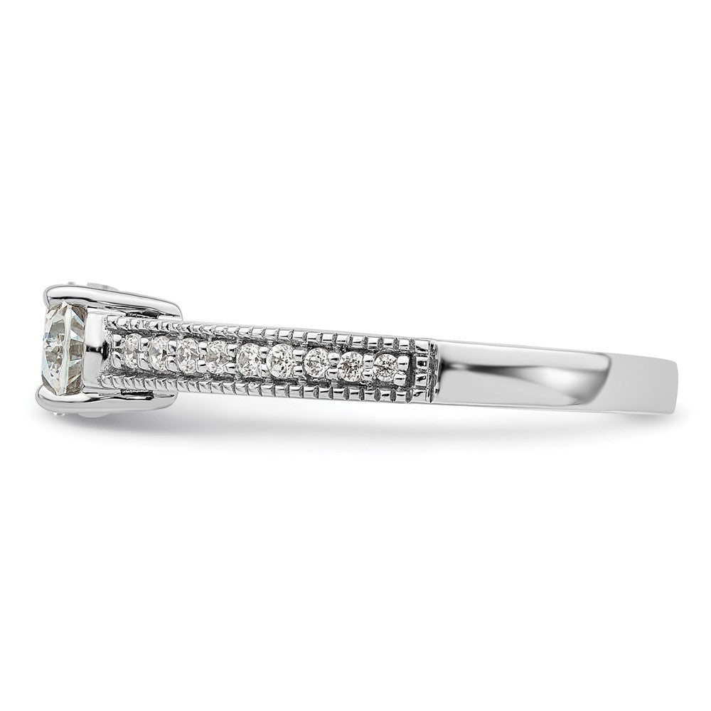 14K White Gold Lab Grown Diamond. VS/SI+ G+ Semi-Mnt. Oval East/West Ring