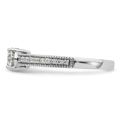 14K White Gold Lab Grown Diamond. VS/SI+ G+ Semi-Mnt. Oval East/West Ring