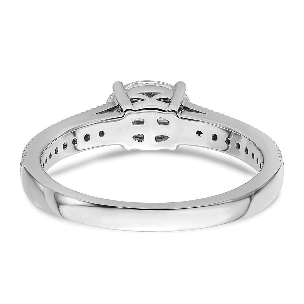 14K White Gold Lab Grown Diamond. VS/SI+ G+ Semi-Mnt. Oval East/West Ring