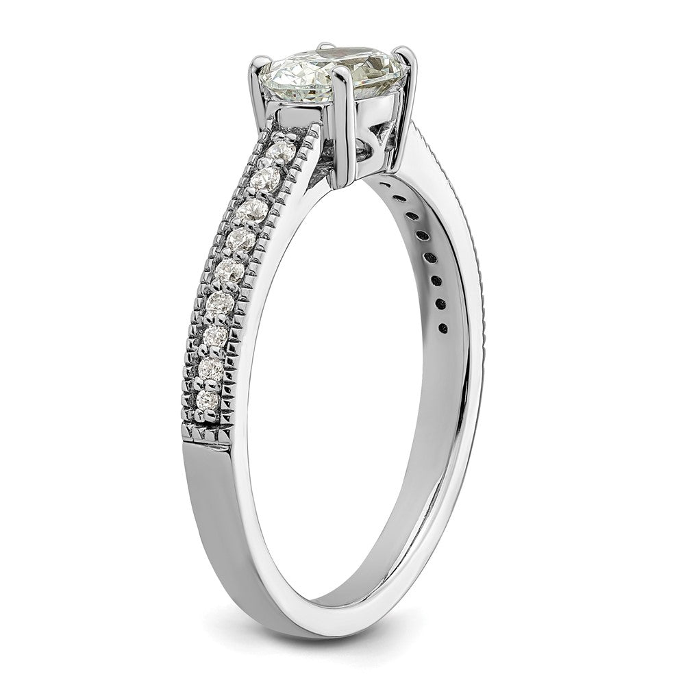 14K White Gold Lab Grown Diamond. VS/SI+ G+ Semi-Mnt. Oval East/West Ring
