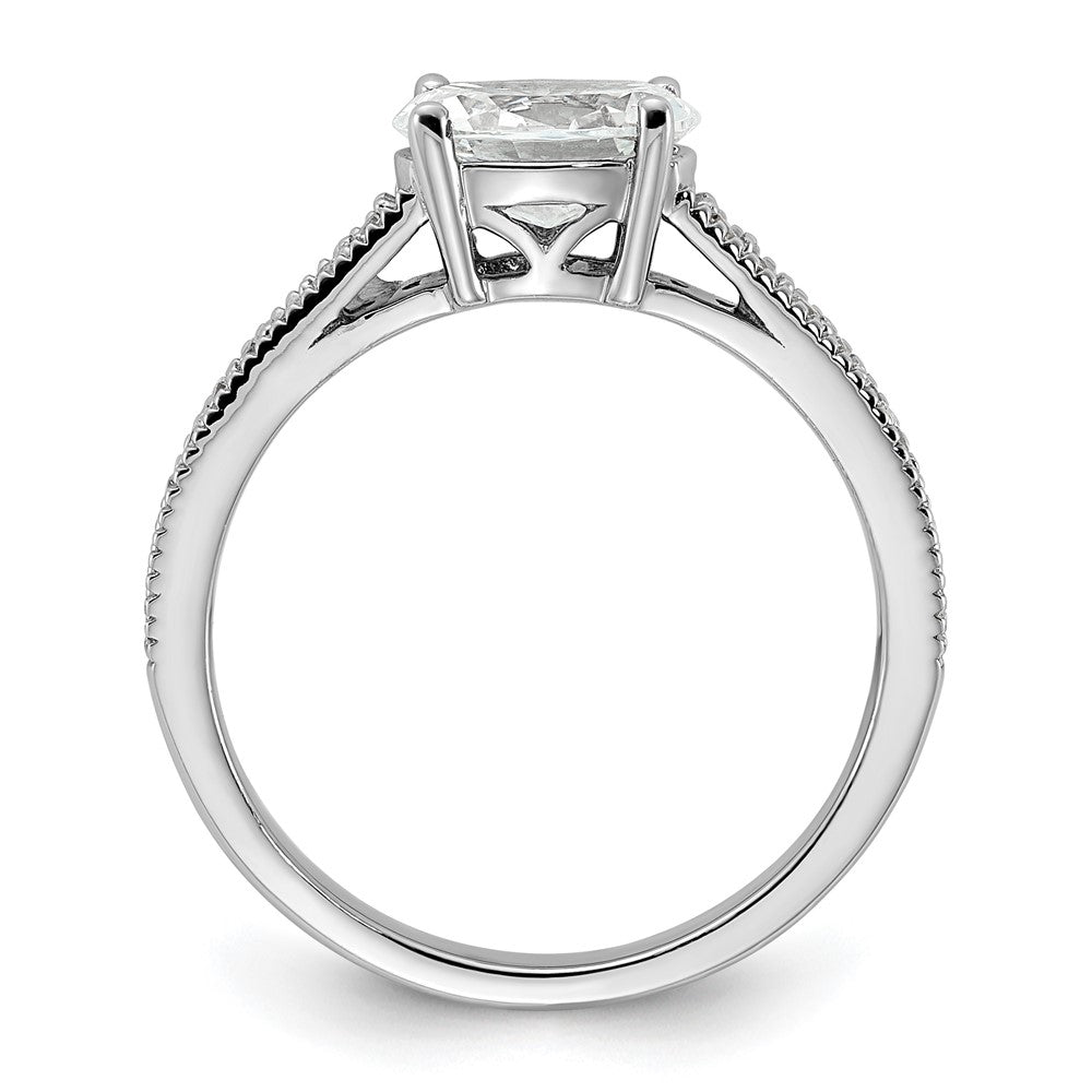 14K White Gold Lab Grown Diamond. VS/SI+ G+ Semi-Mnt. Oval East/West Ring
