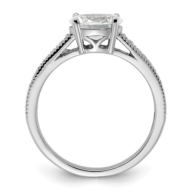 14K White Gold Lab Grown Diamond. VS/SI+ G+ Semi-Mnt. Oval East/West Ring