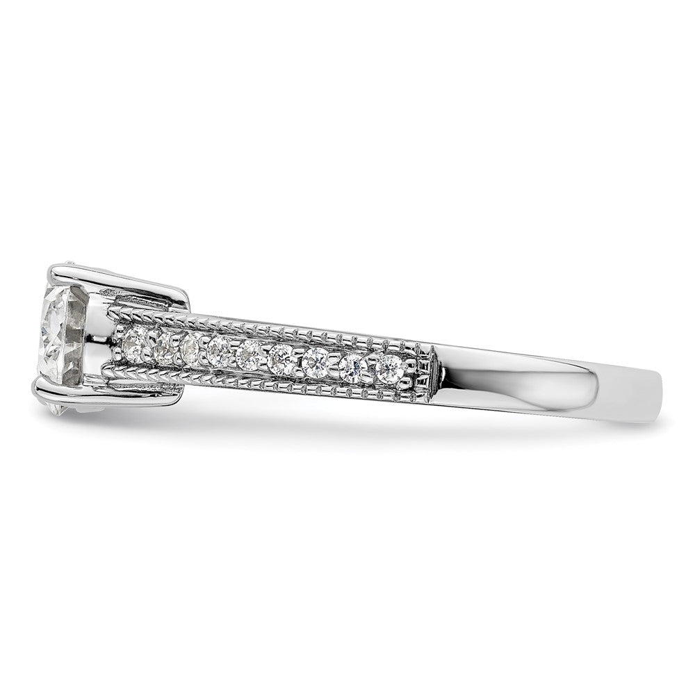 14K White Gold Lab Grown Diamond. VS/SI+ G+ Semi-Mnt. Oval East/West Ring