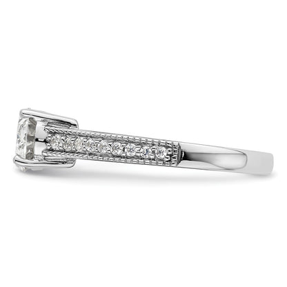 14K White Gold Lab Grown Diamond. VS/SI+ G+ Semi-Mnt. Oval East/West Ring