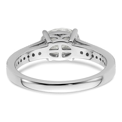 14K White Gold Lab Grown Diamond. VS/SI+ G+ Semi-Mnt. Oval East/West Ring