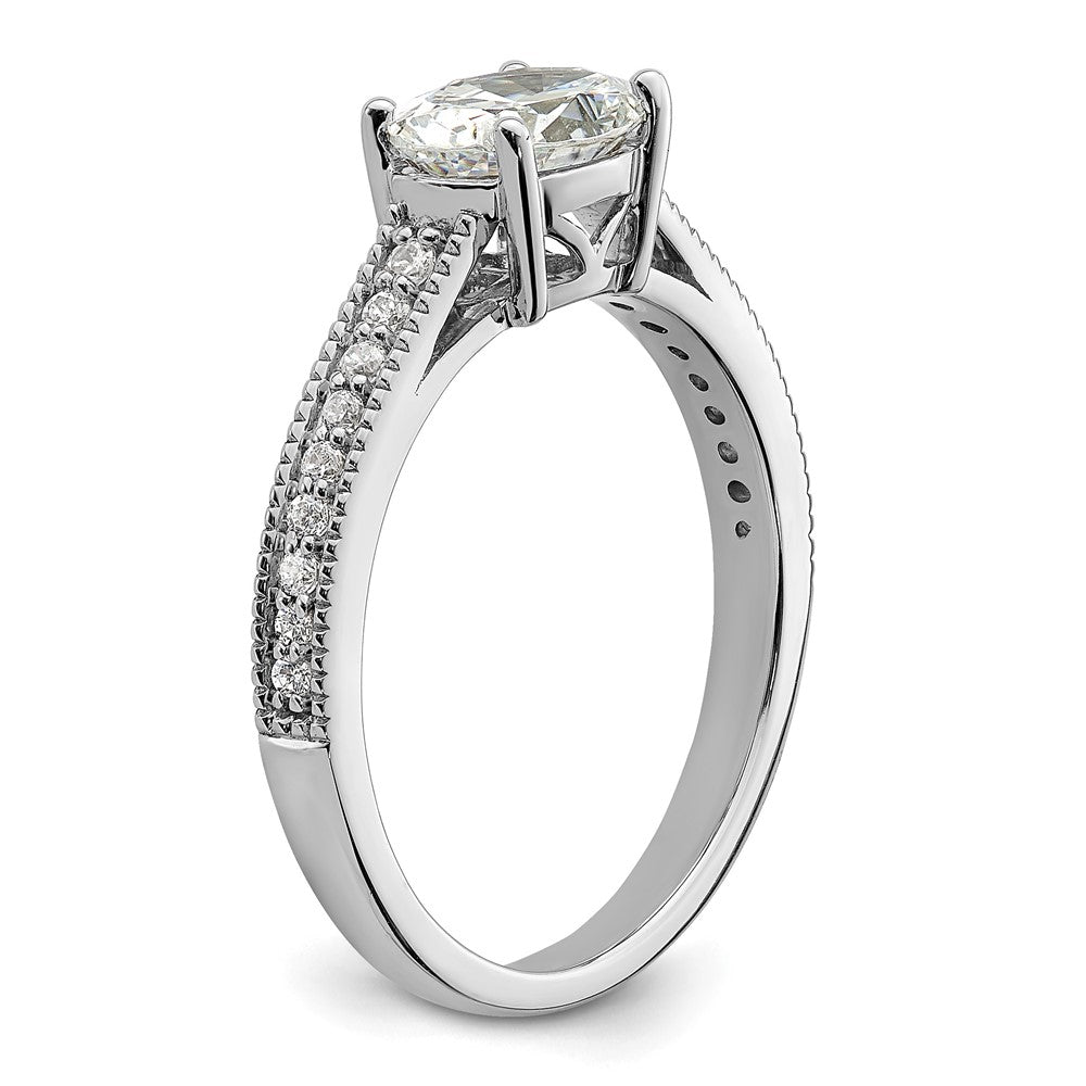 14K White Gold Lab Grown Diamond. VS/SI+ G+ Semi-Mnt. Oval East/West Ring