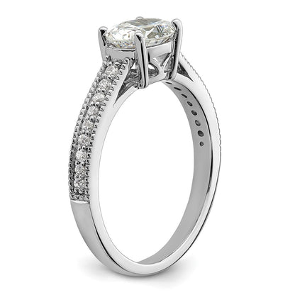 14K White Gold Lab Grown Diamond. VS/SI+ G+ Semi-Mnt. Oval East/West Ring