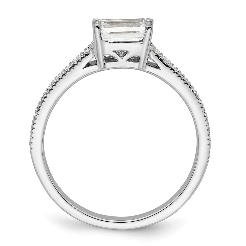 14K White Gold Lab Grown Diamond. VS/SI+ G+ Emerald Semi-Mnt. East/West