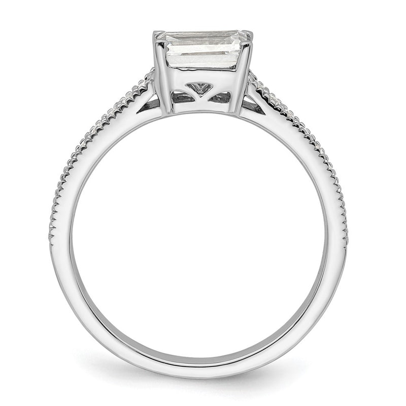 14K White Gold Lab Grown Diamond. VS/SI+ G+ Emerald Semi-Mnt. East/West