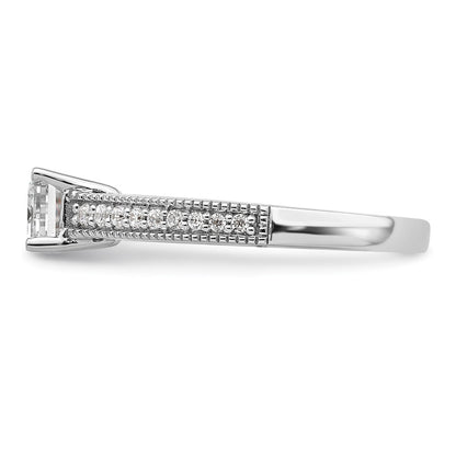 14K White Gold Lab Grown Diamond. VS/SI+ G+ Emerald Semi-Mnt. East/West
