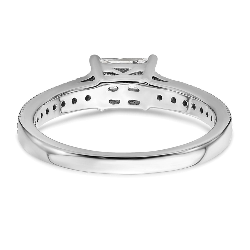 14K White Gold Lab Grown Diamond. VS/SI FGH Emerald Semi-Mnt. East/West