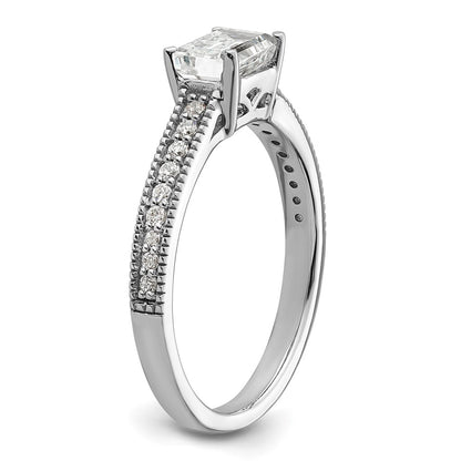 14K White Gold Lab Grown Diamond. VS/SI+ G+ Emerald Semi-Mnt. East/West