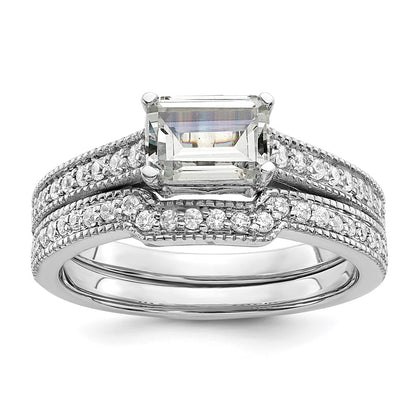 14K White Gold Lab Grown Diamond. VS/SI+ G+ Emerald Semi-Mnt. East/West