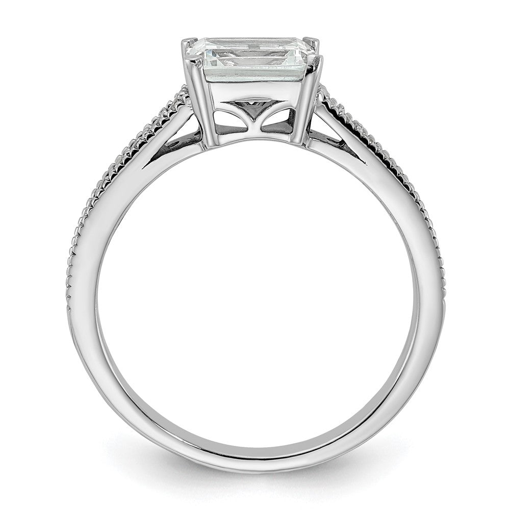 14K White Gold Lab Grown Diamond. VS/SI+ G+ Emerald Semi-Mnt. East/West