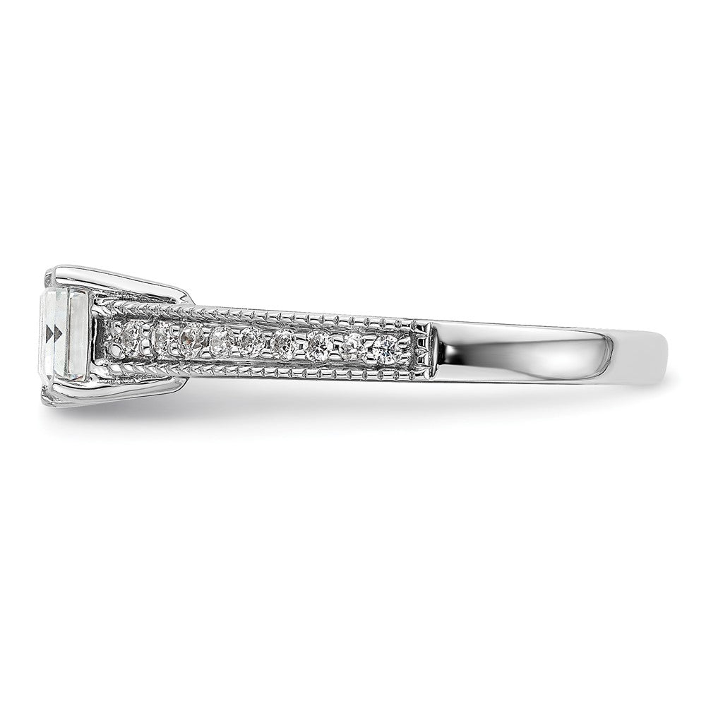 14K White Gold Lab Grown Diamond. VS/SI+ G+ Emerald Semi-Mnt. East/West