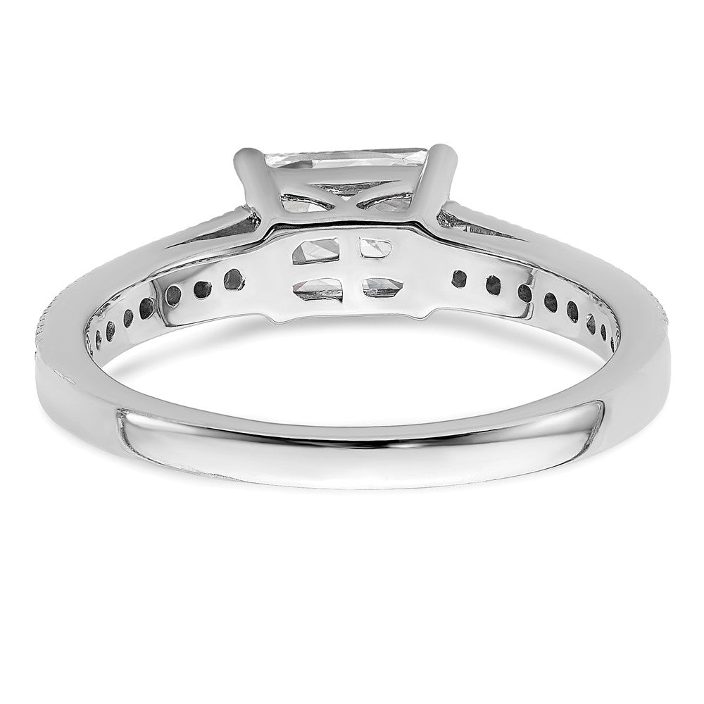 14K White Gold Lab Grown Diamond. VS/SI+ G+ Emerald Semi-Mnt. East/West