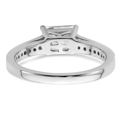 14K White Gold Lab Grown Diamond. VS/SI+ G+ Emerald Semi-Mnt. East/West