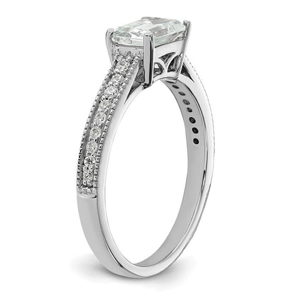 14K White Gold Lab Grown Diamond. VS/SI+ G+ Emerald Semi-Mnt. East/West