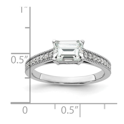 14K White Gold Lab Grown Diamond. VS/SI+ G+ Emerald Semi-Mnt. East/West