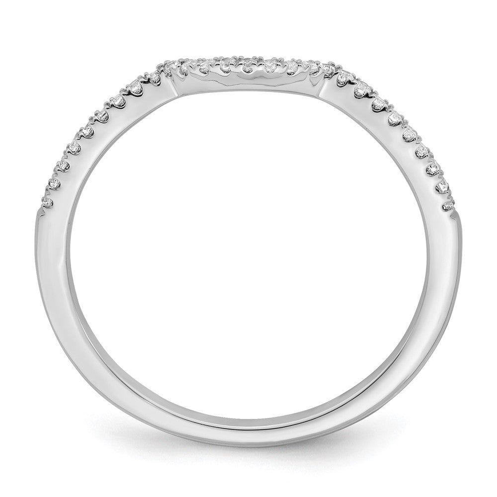 14K White Gold 1/15 Carat Diamond Contoured Complete Wedding Band