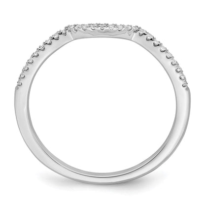 14K White Gold 1/15 Carat Diamond Contoured Complete Wedding Band