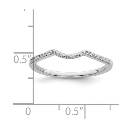 14K White Gold 1/15 Carat Diamond Contoured Complete Wedding Band