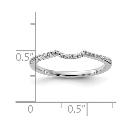 14K White Gold 1/8 Carat Diamond Contoured Complete Wedding Band
