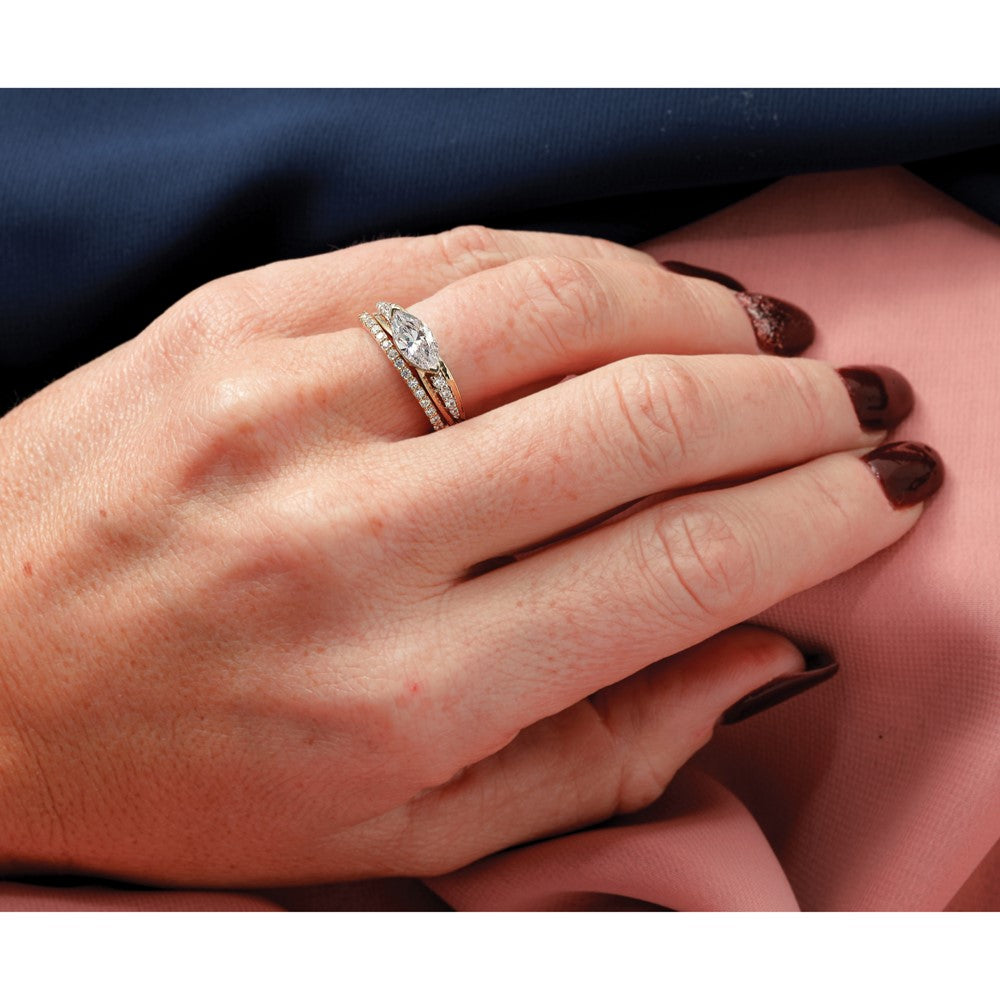 14K Yellow Gold 1/5 carat Diamond Complete Wedding Band Ring
