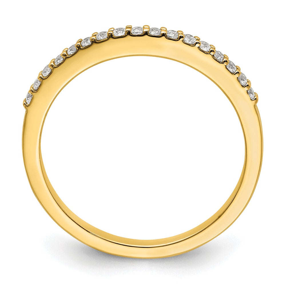 14K Yellow Gold 1/6 Carat Diamond Contoured Complete Wedding Band