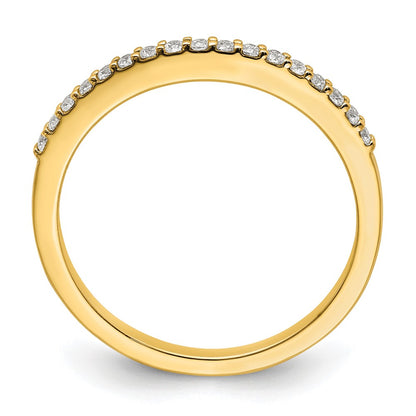 14K Yellow Gold 1/6 Carat Diamond Contoured Complete Wedding Band