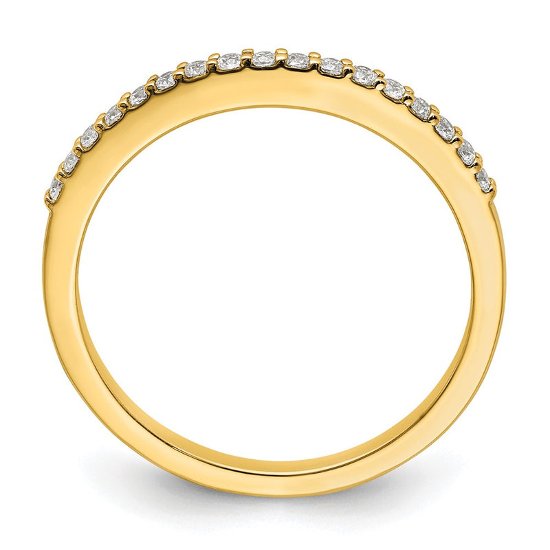 14K Yellow Gold 1/6 Carat Diamond Contoured Complete Wedding Band