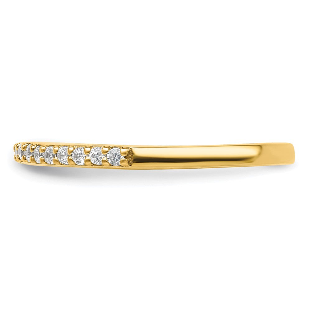 14K Yellow Gold 1/6 Carat Diamond Contoured Complete Wedding Band