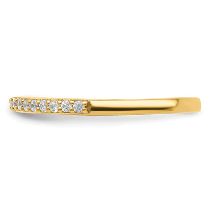 14K Yellow Gold 1/6 Carat Diamond Contoured Complete Wedding Band