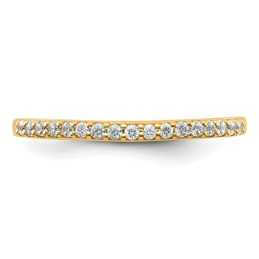 14K Yellow Gold 1/6 Carat Diamond Contoured Complete Wedding Band
