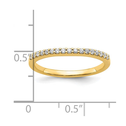 14K Yellow Gold 1/6 Carat Diamond Contoured Complete Wedding Band
