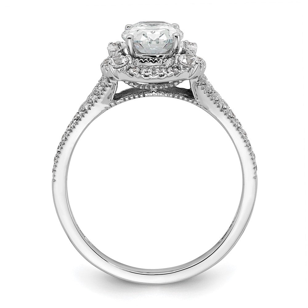 14k White Gold Lab Grown VS/SI FGH Diamond Oval Halo Vintage Ring
