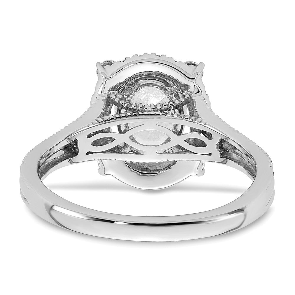 14k White Gold Lab Grown VS/SI FGH Diamond Oval Halo Vintage Ring