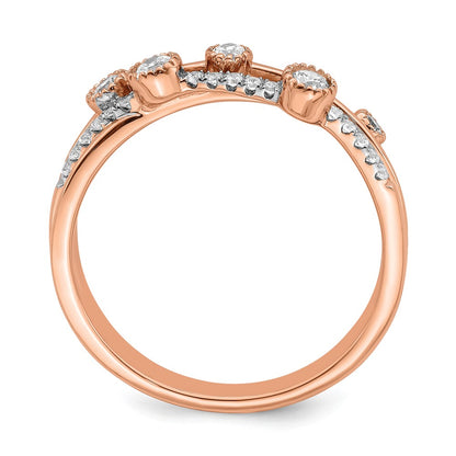 14k Rose Gold 1/4 Ct. Lab Grown Diamond VS/SI+ G+ Complete Criss Cross Ring