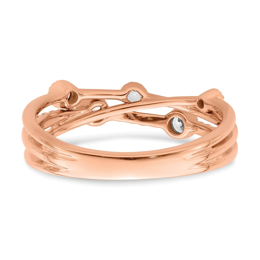 14k Rose Gold 1/4 Ct. Lab Grown Diamond VS/SI+ G+ Complete Criss Cross Ring