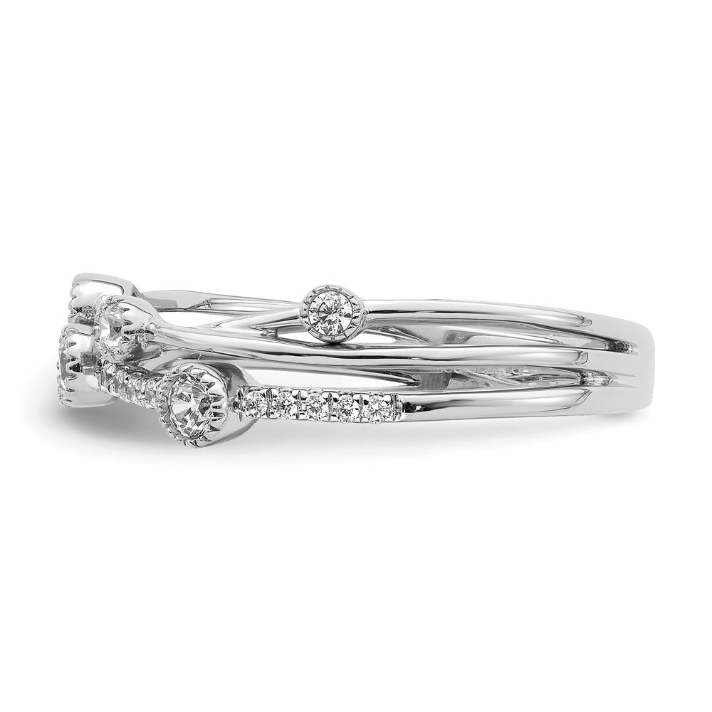 14k White Gold 1/4 Ct. Lab Grown Diamond VS/SI+ G+ Complete Criss Cross Ring
