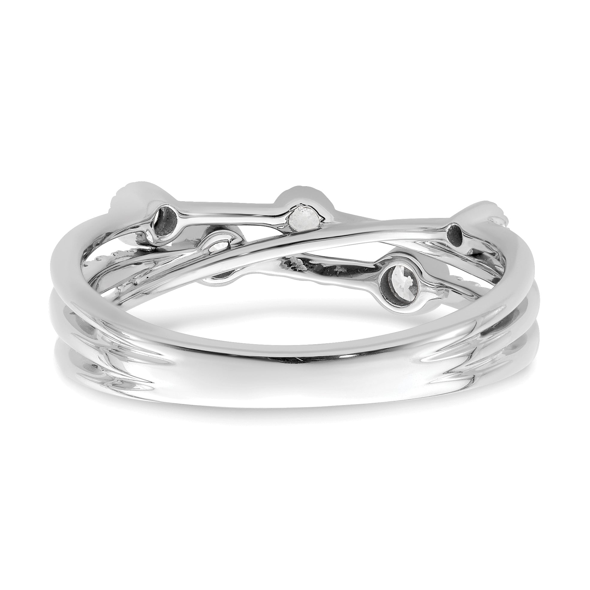 14k White Gold 1/4 Ct. Lab Grown Diamond VS/SI+ G+ Criss Cross Ring