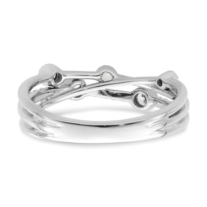 14k White Gold 1/4 Ct. Lab Grown Diamond VS/SI+ G+ Criss Cross Ring