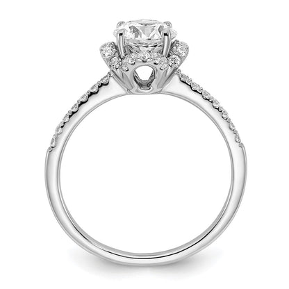 14K White Gold Lab Grown Diamond VS/SI+ G+ Round Semi-Mount Eng. Rin