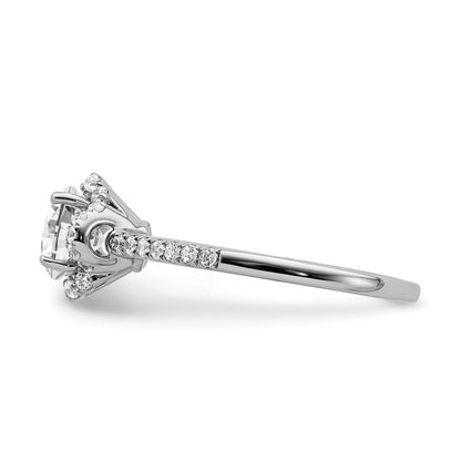 14K White Gold Lab Grown Diamond VS/SI+ G+ Round Semi-Mount Eng. Rin