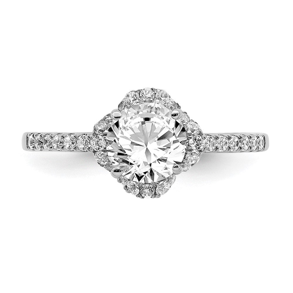 14K White Gold Lab Grown Diamond VS/SI+ G+ Round Semi-Mount Eng. Rin