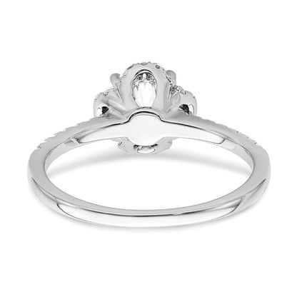 14K White Gold Lab Grown Diamond VS/SI+ G+ Round Semi-Mount Eng. Rin